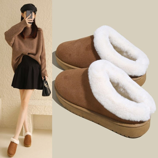 Women Winter New Round Head Leisure Slip-onPlus Size Cotton Shoes