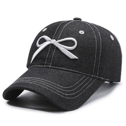 Bowknot Peaked Cap Female Cowboy Sun Protection Baseball Cap