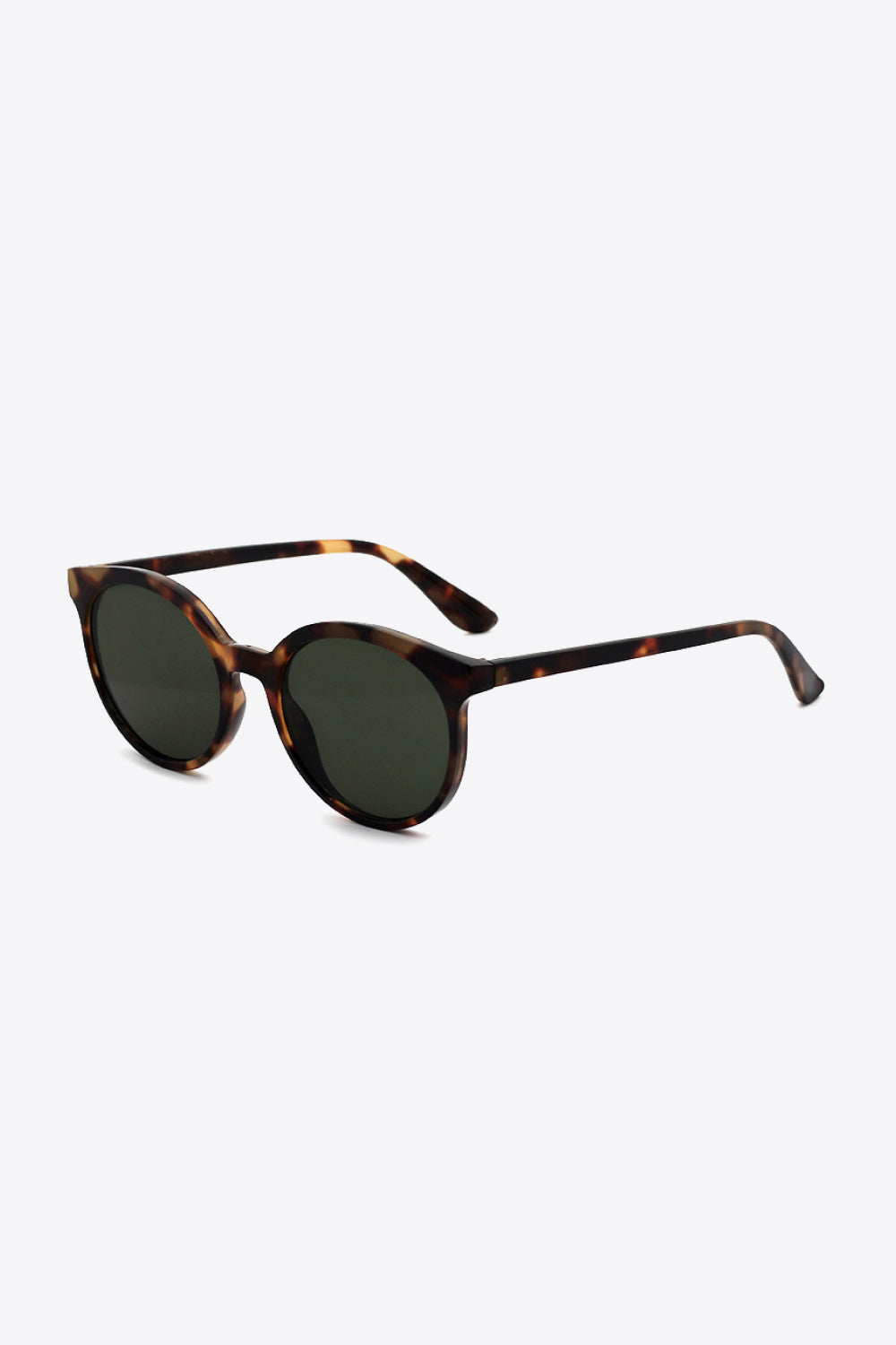 Tortoiseshell Round Polycarbonate Sunglasses