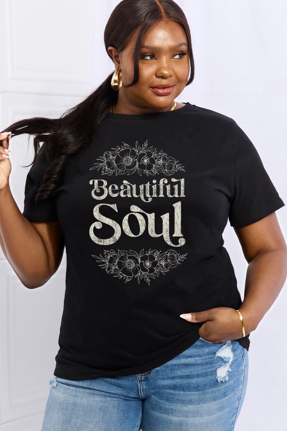 Simply Love Full Size BEAUTIFUL SOUL Graphic Cotton Tee