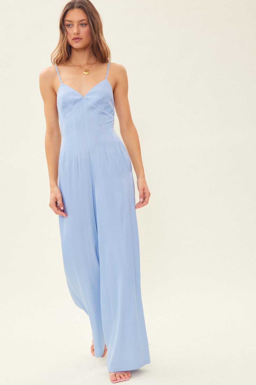 Idem Ditto Drawstring Back Sleeveless Wide Leg Jumpsuit