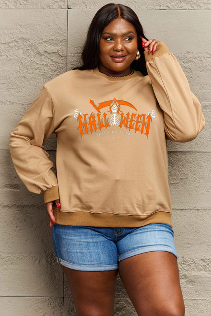 Simply Love Full Size HALLOWEEN TRICK OR TREAT Graphic Sweatshirt