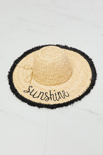 Fame Sunshine Straw Fringe Hoed