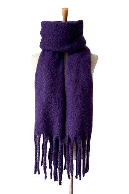 Fringe Detail Polyester Scarf