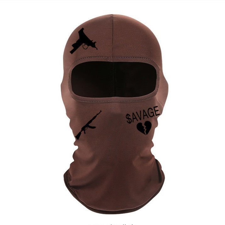 Outdoor Cycling Windproof Sun-proof And Breathable Neck Protection Heat Transfer Patch Printed Ice Silk Headgear