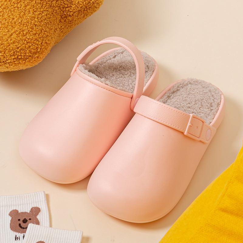 Cotton Slippers Women Waterproof Simple Baotou