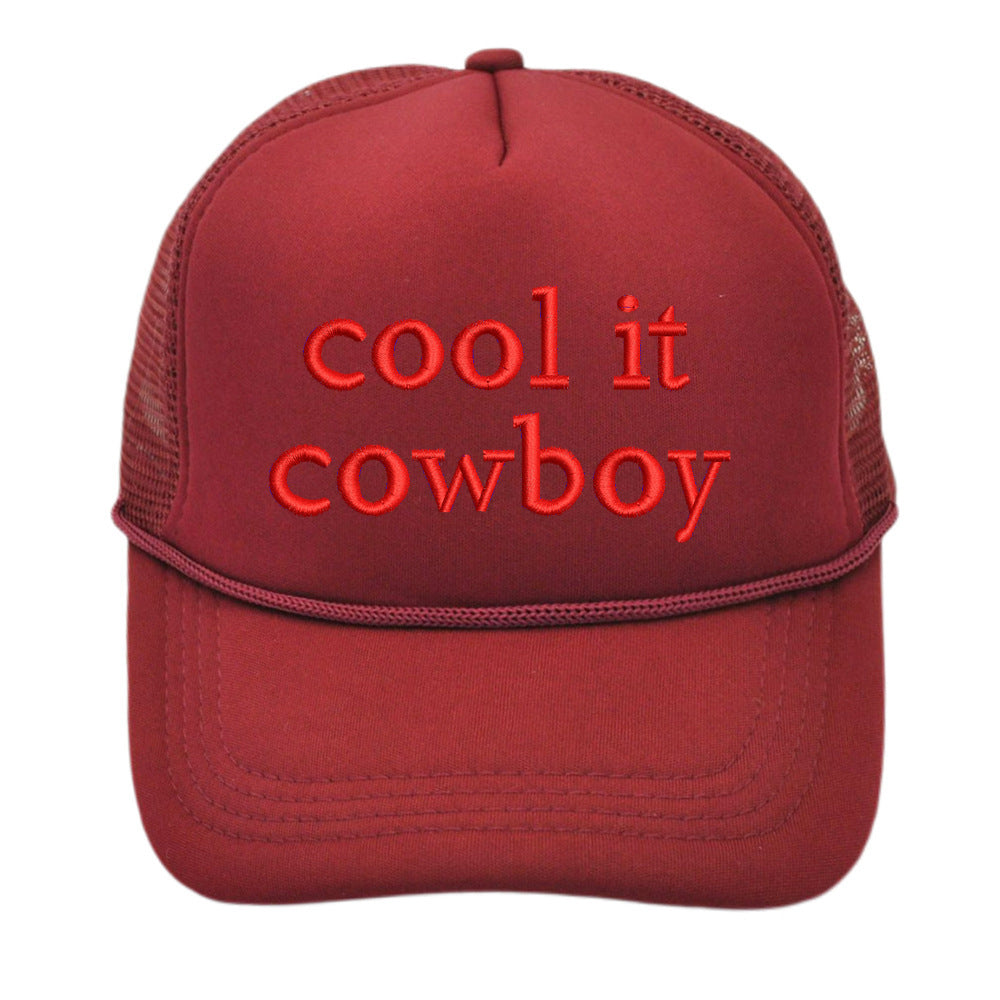 Cool It Cowboy Baseball Cap Letter Female Sponge Mesh Cap