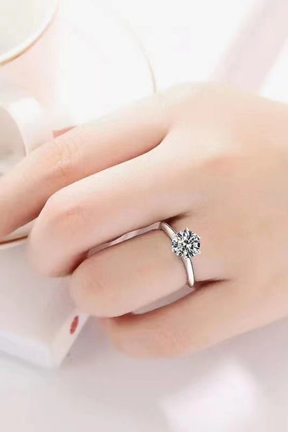 Geliefde 925 sterling silwer 3 karaat Moissanite 6-tand ring