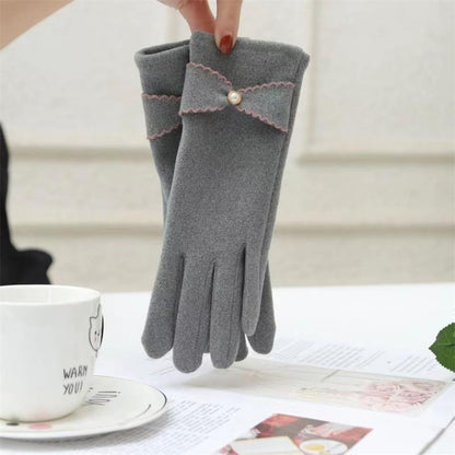 Deerskin Velvet Velvet Gloves Autumn And Winter Warm Essential Gloves Women's Riding Gloves