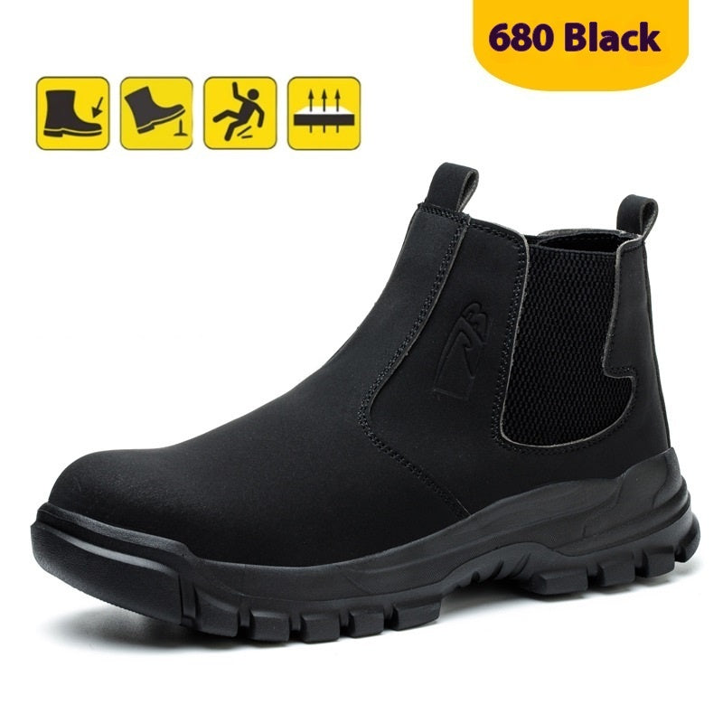 Anti-smashing And Anti-penetration Four Seasons Steel Toe Cap Waterproof Work Shoes