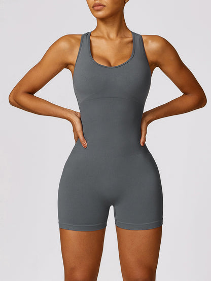 Racerback Cutout Active Romper