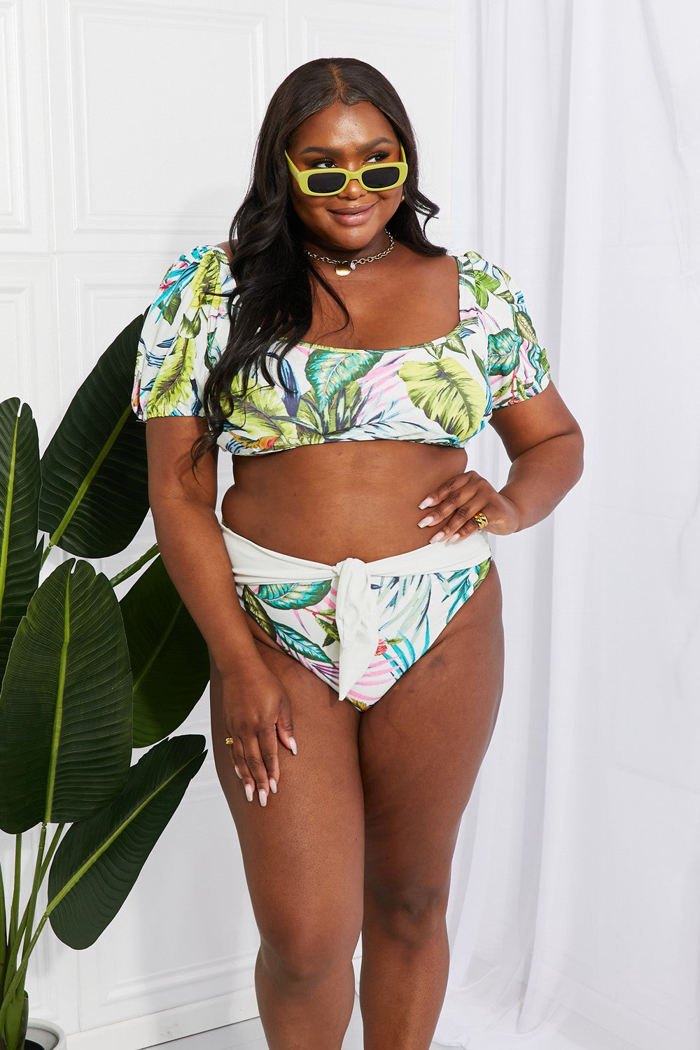 Marina West Swim Vacay Ready Pofmou-bikini in blomme