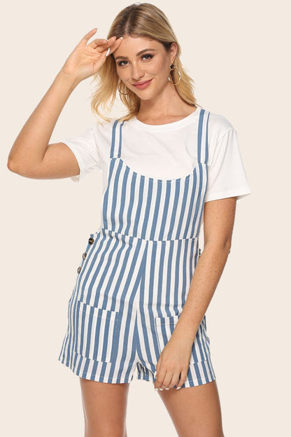 Striped Scoop Neck Romper