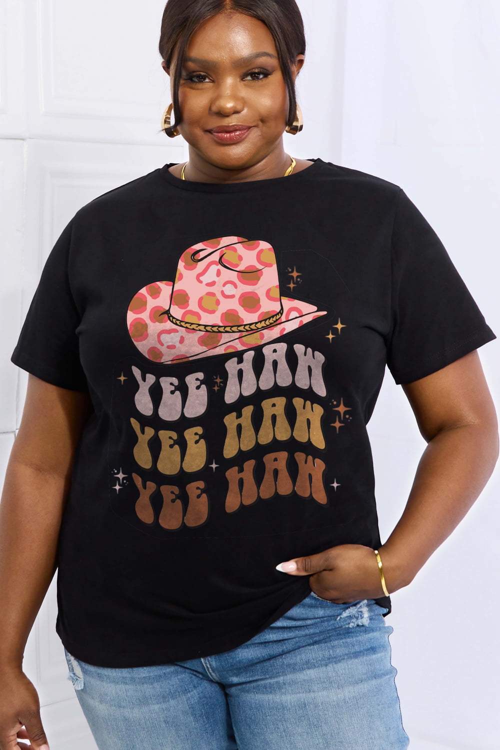 Simply Love Simply Love Full Size YEE HAH YEE HAH YEE HAH Graphic Cotton Tee