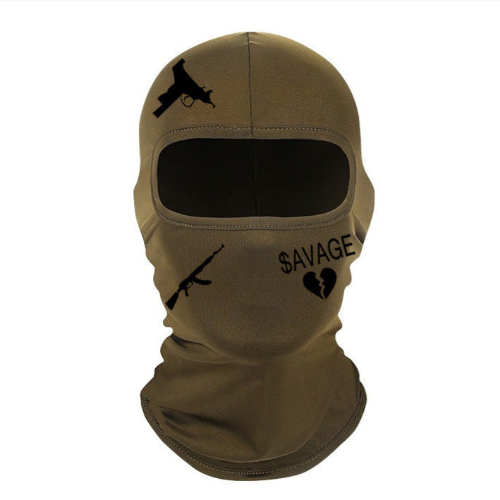 Outdoor Cycling Windproof Sun-proof And Breathable Neck Protection Heat Transfer Patch Printed Ice Silk Headgear