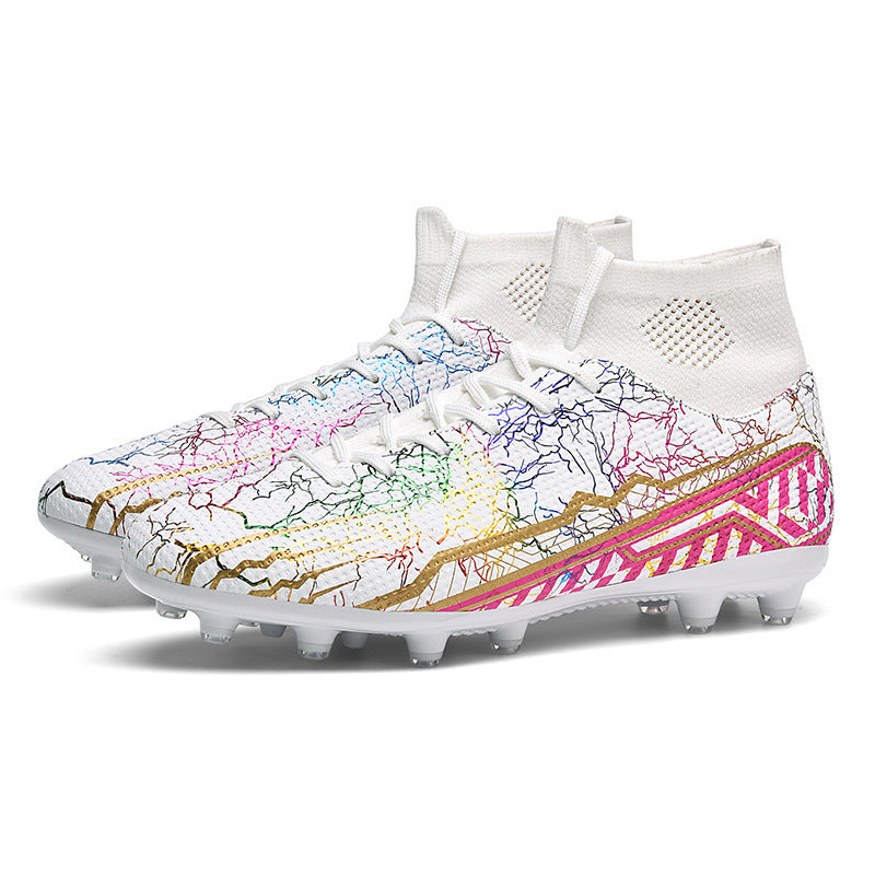 High-top Youth Spike Turf Soccer Shoes