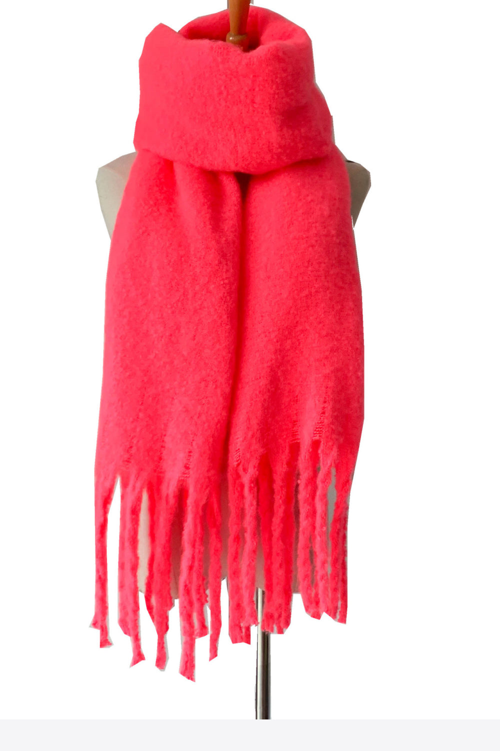 Fringe Detail Polyester Scarf