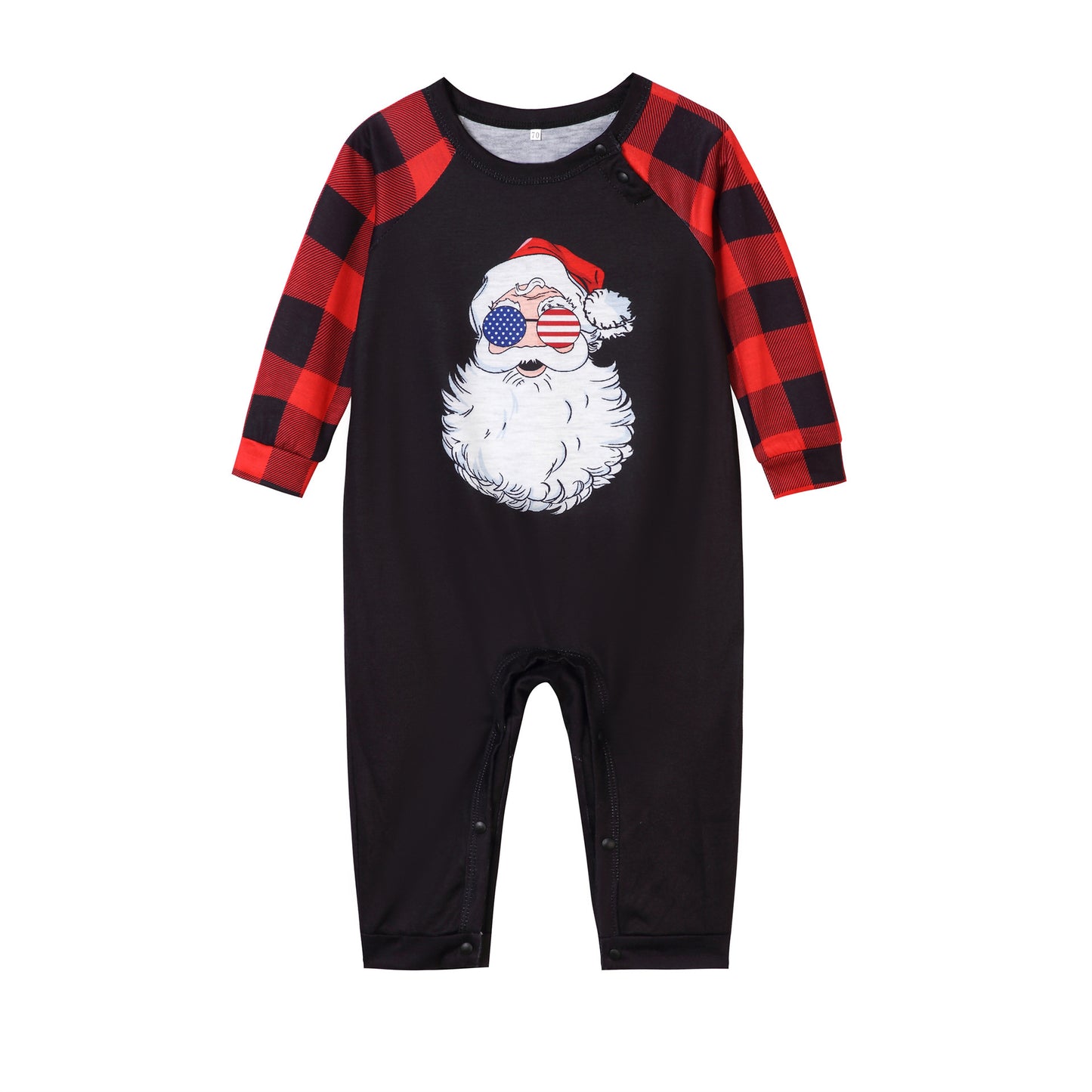 Christmas Printed Home Wear Santa Head Pattern Parent-child Wear Set