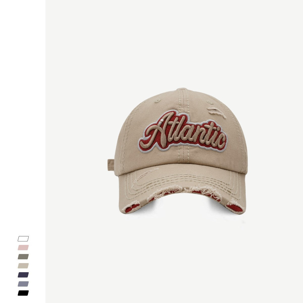 Fashion Retro Tattered Jeans Baseball Cap Letter Embroidered Peaked Cap