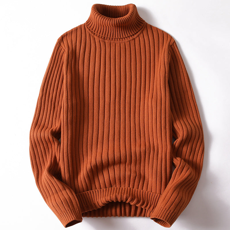 Turtleneck Sweater Men Women Ins Fashion Solid Striped Bottoming Sweater Autumn And Winter Tops Clothing