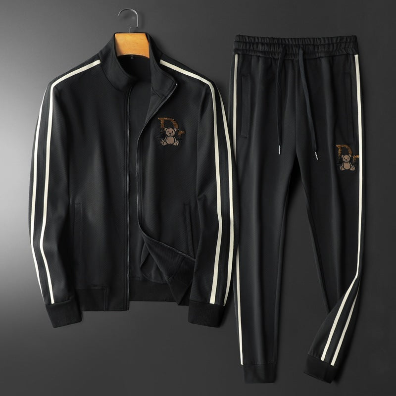 Embroidered Bear Men's Leisure Sports Suit