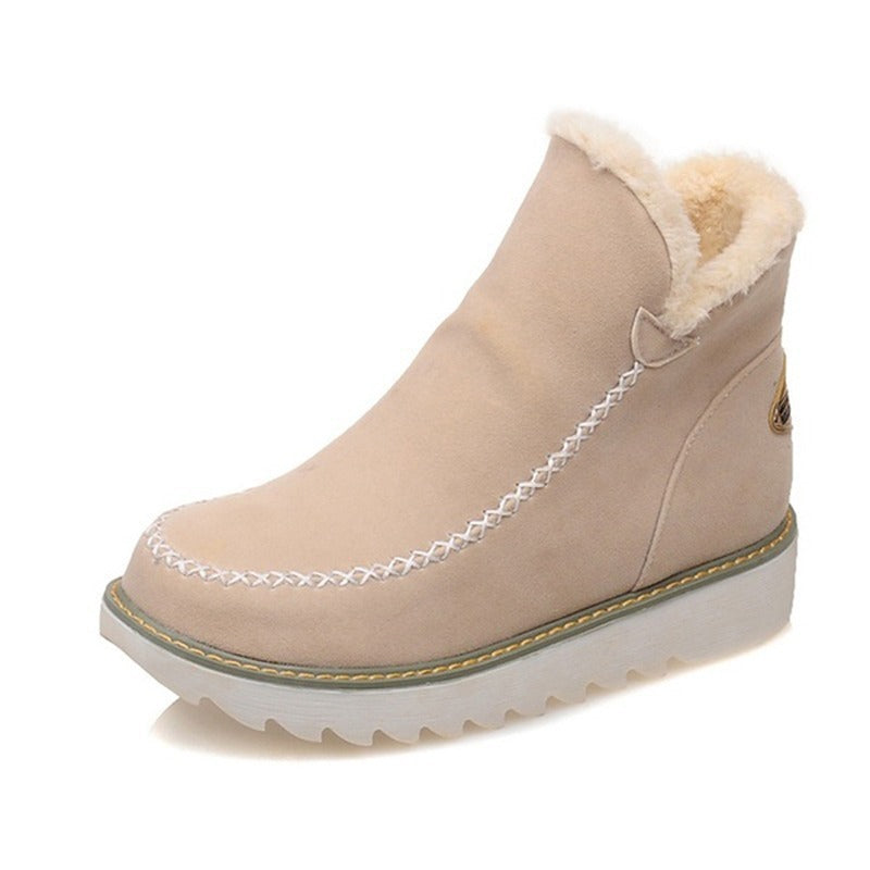 Flats Shoes Women Winter Snow Boots Warm Plush Ankle Booots