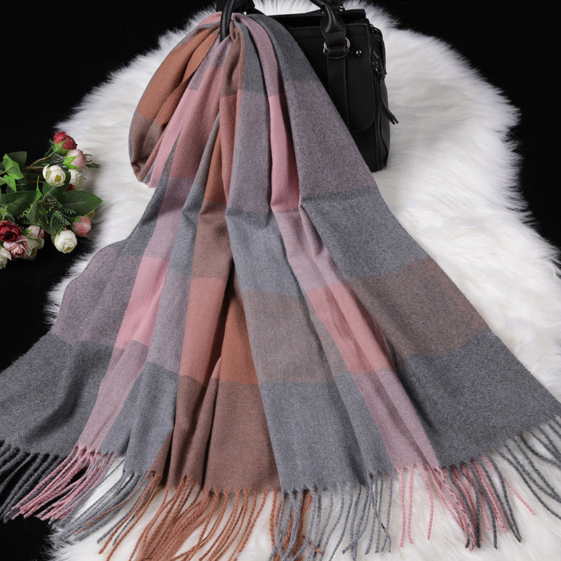 Herfs Winter Nuwe Vroue Britse Kasjmier Geruite Serp Dames 200x70 Dubbelkant Warm Plaid Tossel Sjaal Serp