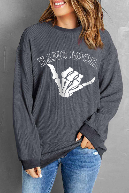 Skeleton Hand Graphic Sweatshirt