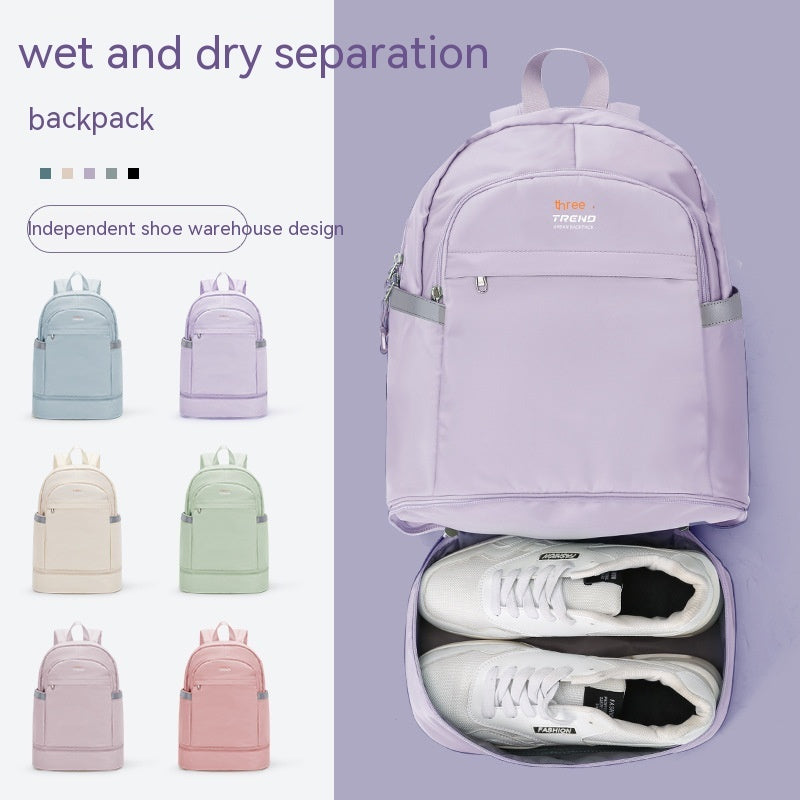 Gym Bag Women's Dry Wet Separation Waterproof Buggy Bag Swimming Sport Climbing Travel Backpack Shoe Warehouse Travel Backpack