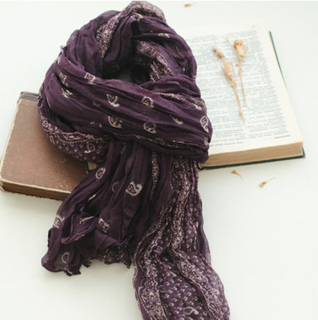 New Shawl Cotton Linen Cashew Printing Scarf For Women