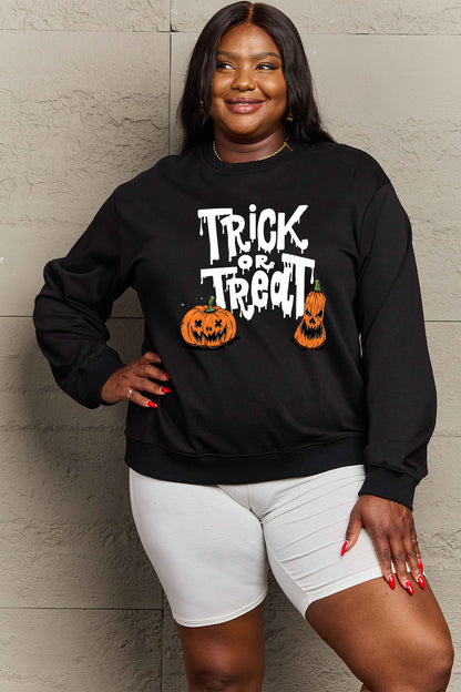 Simply Love Full Size TRICK OR TREAT Graphic Sweatshirt