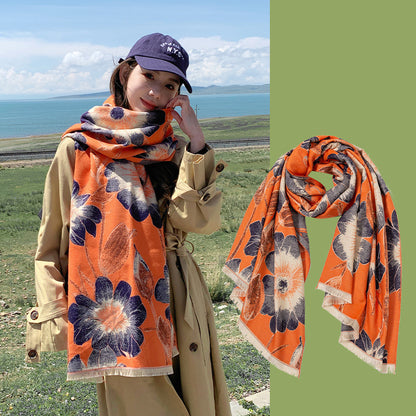 Yunnan Travel Wear Artificial Cashmere Scarf Women