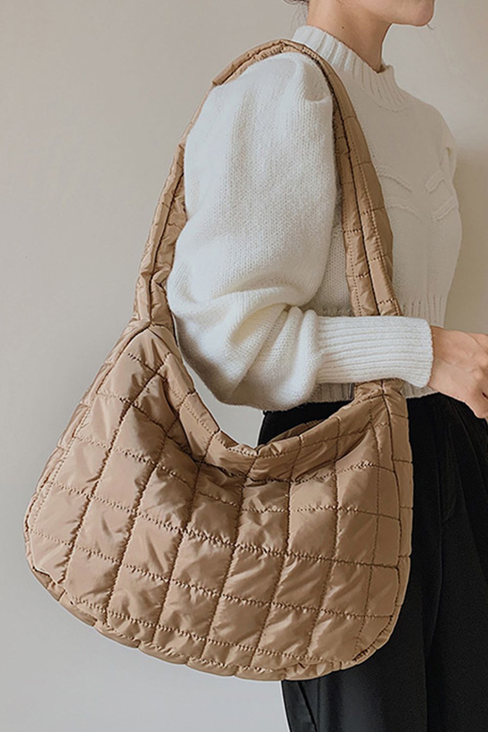 Large Quilted Shoulder Bag