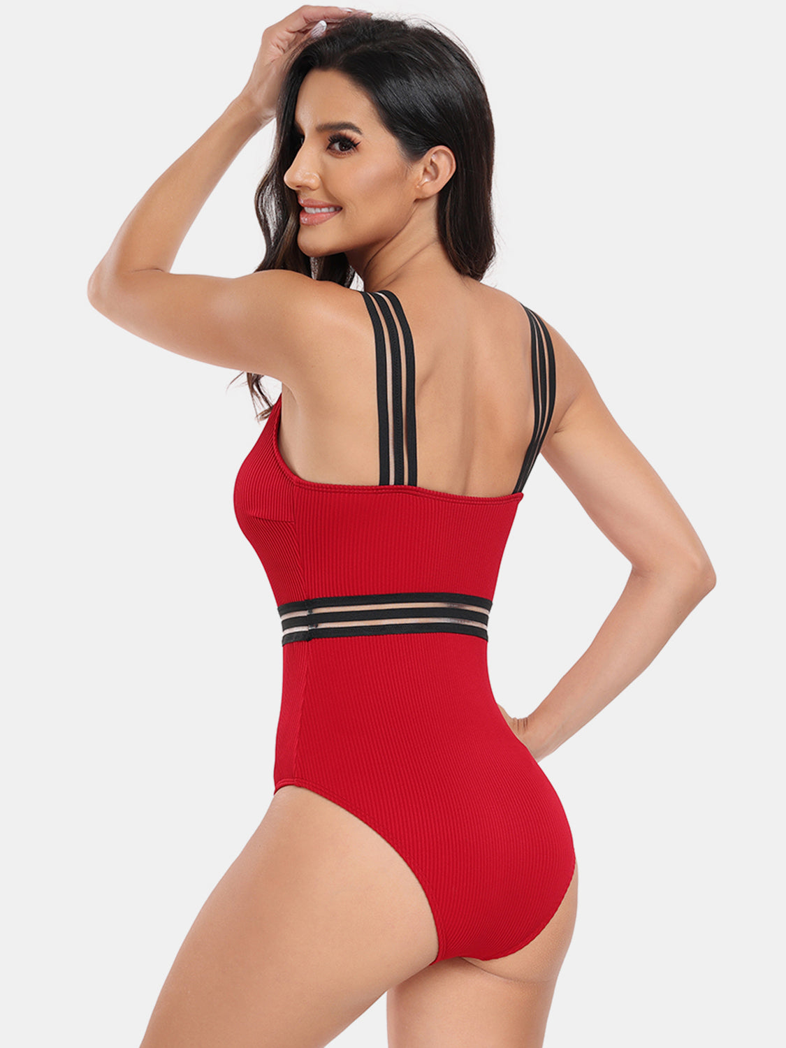 V-Neck One-Piece Swimwear