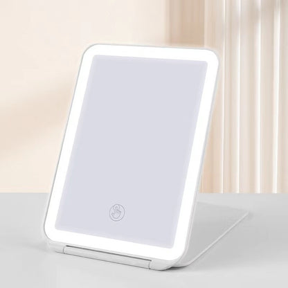 Desk Lamp With Three Fold LED Makeup Mirror