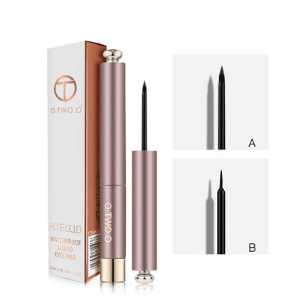 Rose Gold Beginner's Eyeliner Liquid Waterproof, Fast Drying And Non Dizzy Makeup Eyeliner Pen