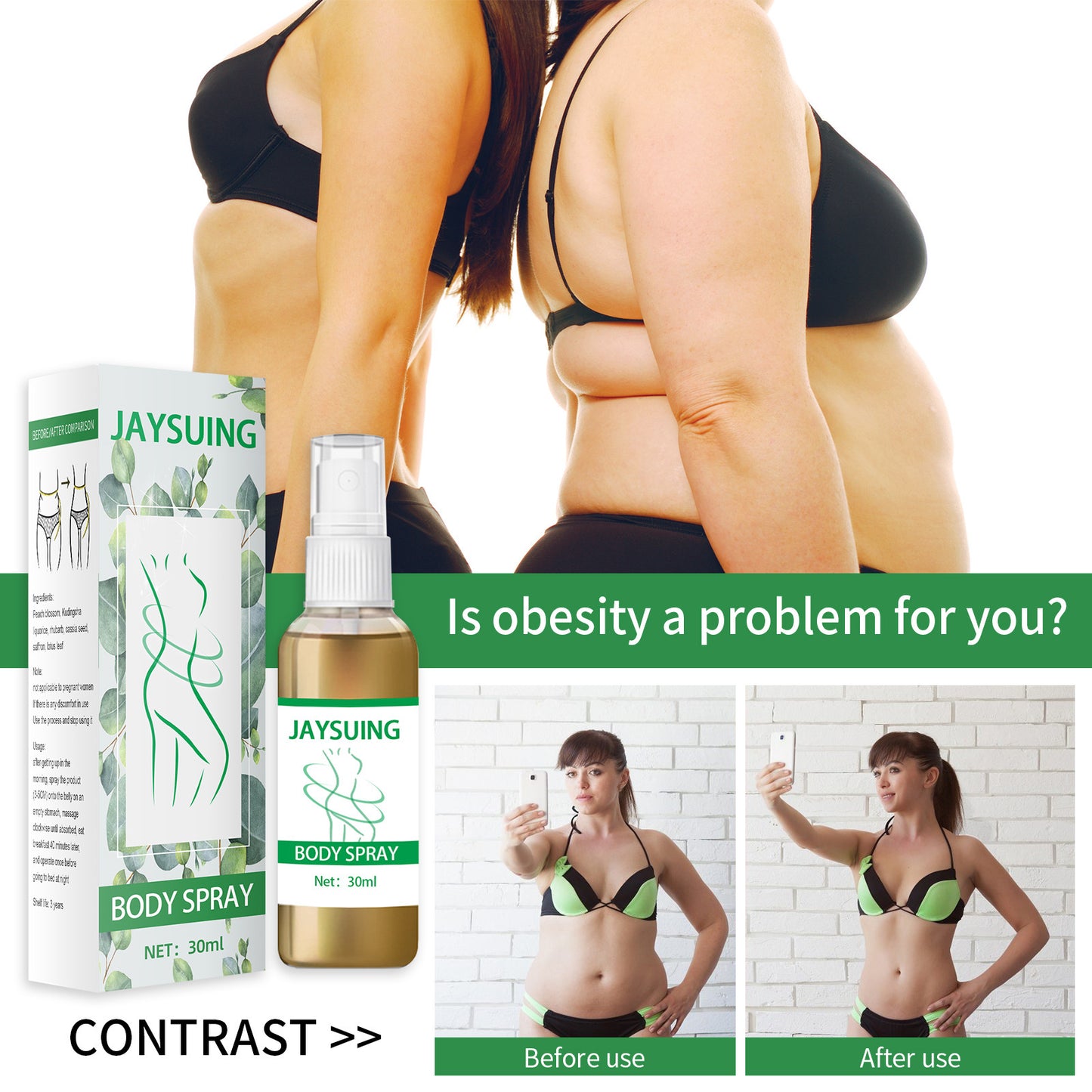 One Spray Belly Control Thigh Shaping Firming Body Slimming Spray