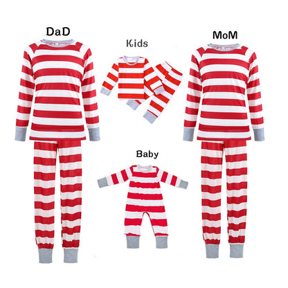 Red Striped Homewear Suit Parent-child Pajamas