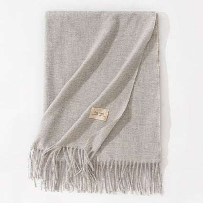 Pure Color Artificial Cashmere Scarf Women's Winter High-grade Shawl