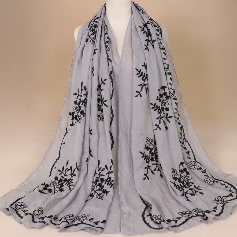 Cotton Embroidered Long Scarf For Indian Women