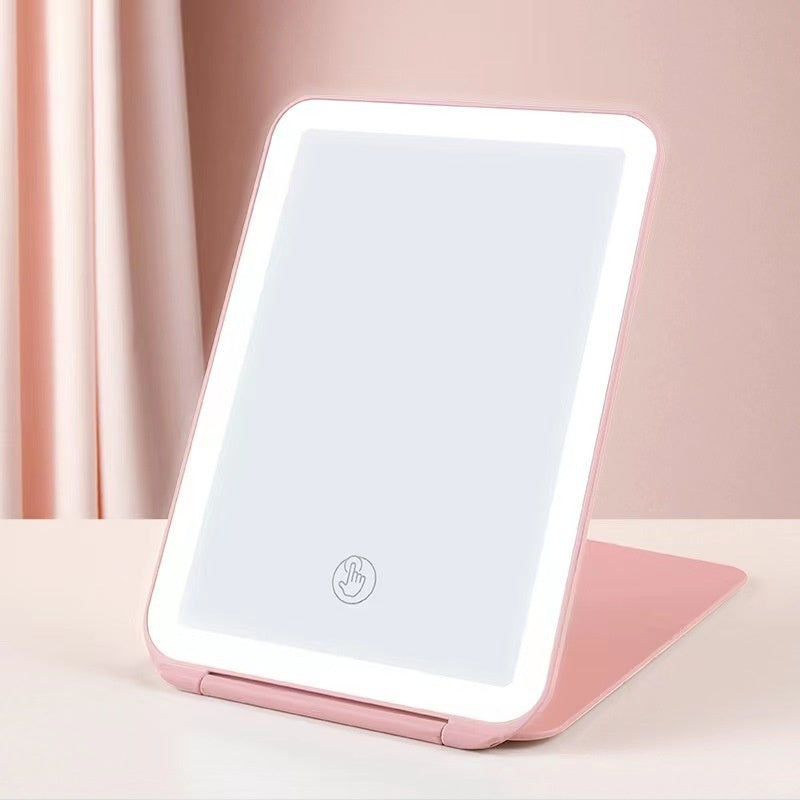 Desk Lamp With Three Fold LED Makeup Mirror