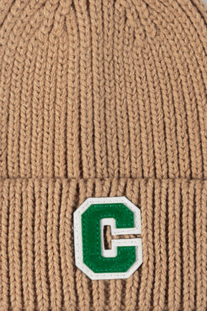 Letter C Patch Cuffed Beanie