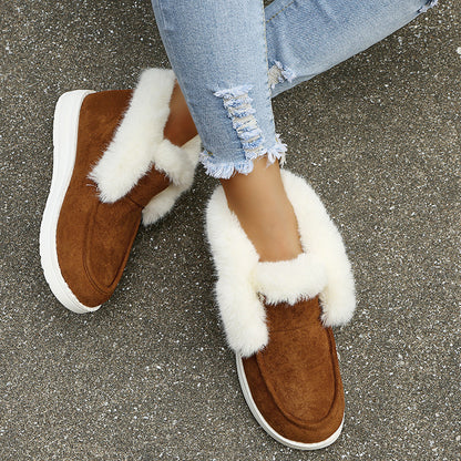 Snow Boots Warm Winter Shoes Plush Fur Ankle Boots Women