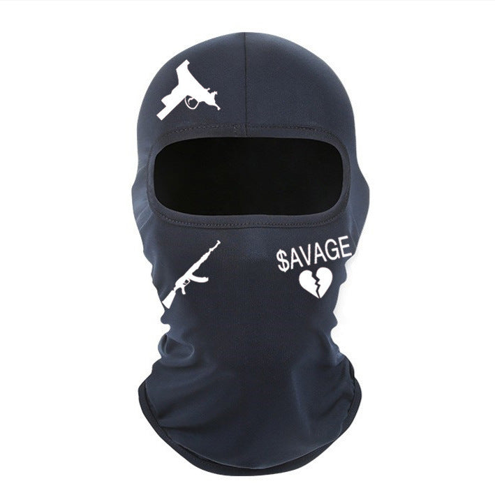 Outdoor Cycling Windproof Sun-proof And Breathable Neck Protection Heat Transfer Patch Printed Ice Silk Headgear