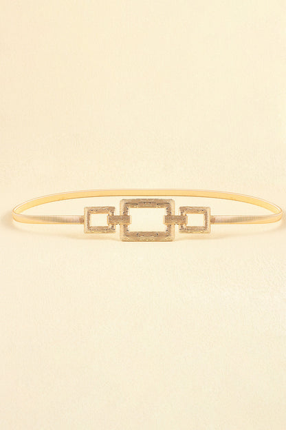 Square Shape Zinc Alloy Buckle Iron Belt