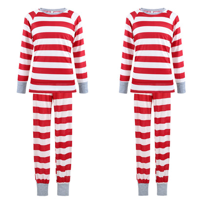 Red Striped Homewear Suit Parent-child Pajamas