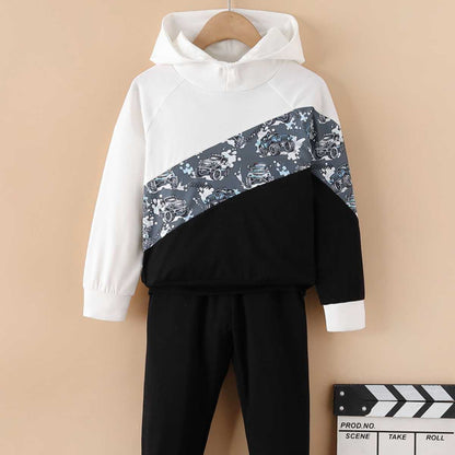 Color Block Hoodie and Pants Set