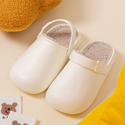 Cotton Slippers Women Waterproof Simple Baotou