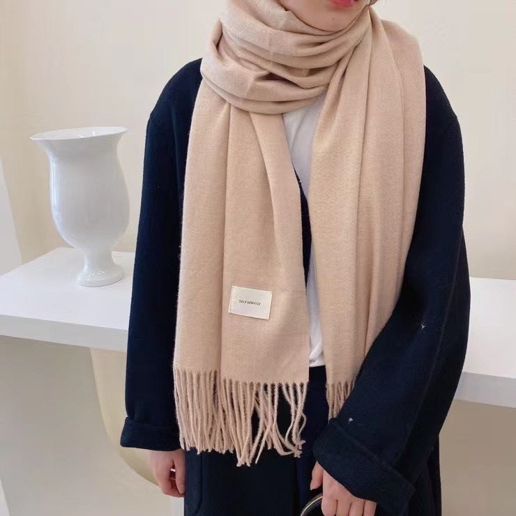 New Style Tassel Imitation Cashmere Scarf Padded Shawl Women