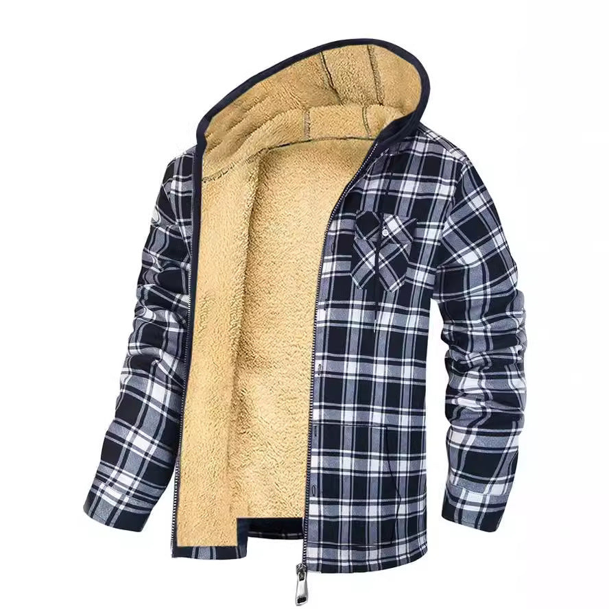 Thickened Cotton-padded Clothes Plaid Long Sleeve Loose